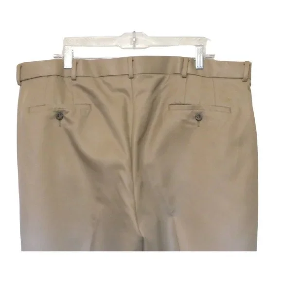Dockers D3 Pants 40x32 Actual W42 Classic Fit Khaki Tan Flat Front Adj Waist - Picture 4 of 7